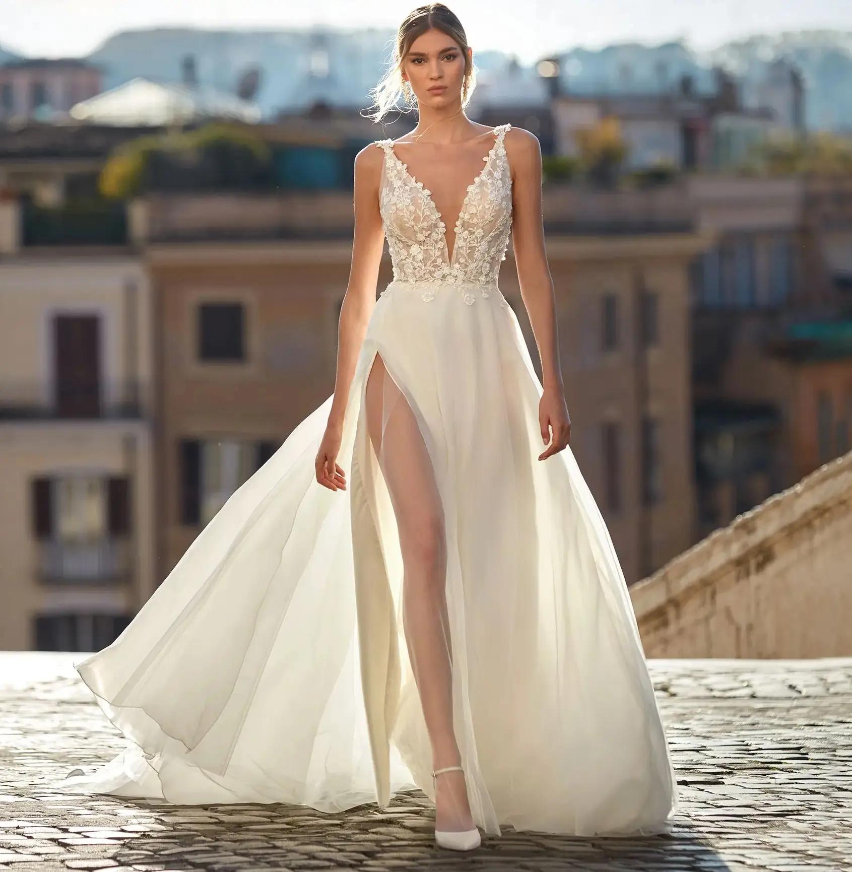 Hottest Wedding Dresses With Deep Slits Image
