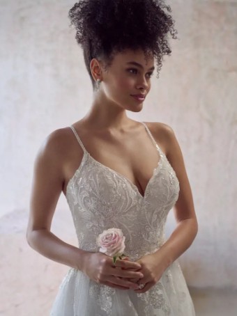 Maggie Sottero Sandrine #11 Ivory (gown with Ivory Illusion) thumbnail