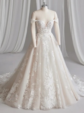 Maggie Sottero SUNDANCE (23SS615A01) #4 default All Ivory (gown with Ivory Illusion) thumbnail
