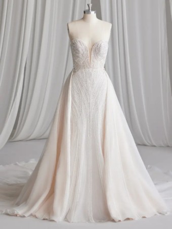 Maggie Sottero POSITANO (23SS702A01) #5 default All Ivory (gown with Ivory Illusion) thumbnail