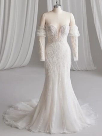 Maggie Sottero POSITANO (23SS702A01) #3 All Ivory (gown with Ivory Illusion) thumbnail