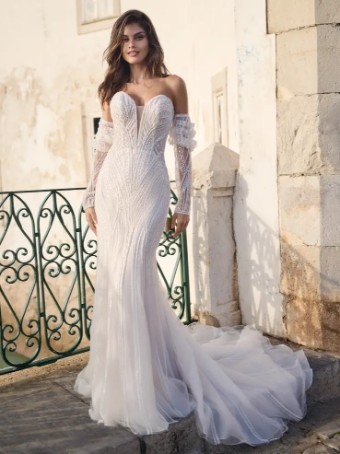 Maggie Sottero POSITANO (23SS702A01) #0 default All Ivory (gown with Ivory Illusion) thumbnail