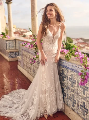 Maggie Sottero MARLENA (23MB662A01 - Unlined bodice, Embellsihed, sparkle tulle) #0 default All Ivory (gown with Ivory Illusion) thumbnail