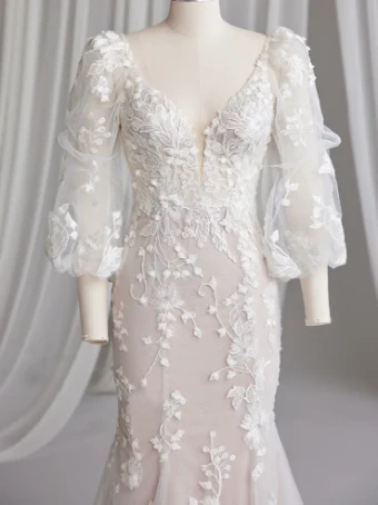 Maggie Sottero MARLENA (23MB662A01 - Unlined bodice, Embellsihed, sparkle tulle) #3 All Ivory (gown with Ivory Illusion) thumbnail
