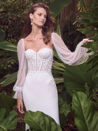 Maggie Sottero DORITTE (24MB163A01) #1 Ivory (gown with Natural Illusion) thumbnail