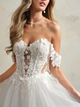 Maggie Sottero ANGELETTE (24MC744A01 - sparkle tulle 1) #1 Ivory (gown with Natural Illusion) thumbnail