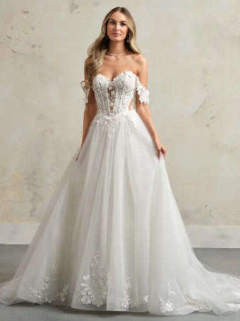 Maggie Sottero ANGELETTE (24MC744A01 - sparkle tulle 1) #0 default Ivory (gown with Natural Illusion) thumbnail