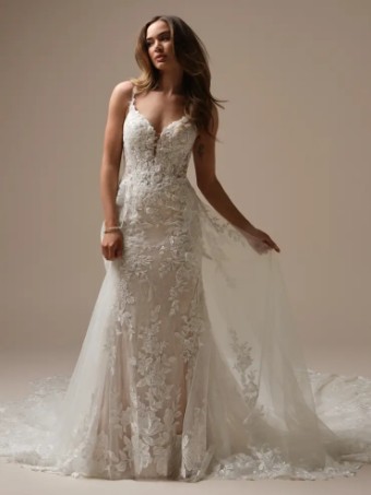 Maggie Sottero ADRIAN (25SS272A01 - Unlined Bodice, Chantilly Lace and Glitter Tulle) #3 Ivory (gown with Ivory Illusion) thumbnail