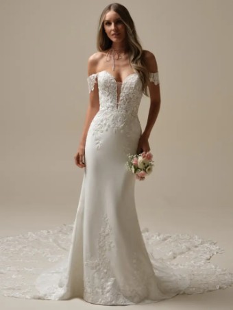 Maggie Sottero YARA (25MK263A01 - Unlined bodice, Plunge) #4 default Ivory (gown with Natural Illusion) thumbnail