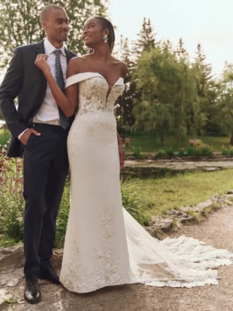 Maggie Sottero YARA (25MK263A01 - Unlined bodice, Plunge) #0 default Ivory (gown with Natural Illusion) thumbnail