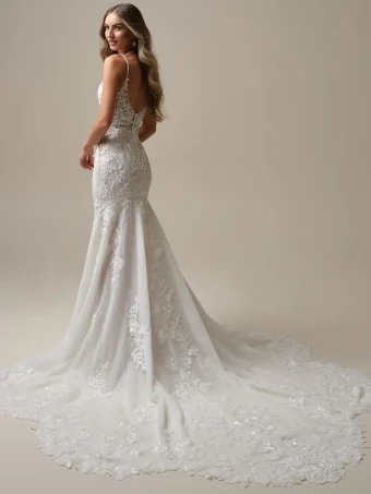 Maggie Sottero LINA (25SS297A01 - Unlined bodice, Chantilly lace and glitter tulle) #3 Ivory/Soft Pearl thumbnail