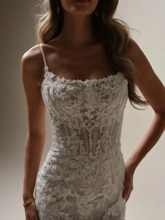 Maggie Sottero LINA (25SS297A01 - Unlined bodice, Chantilly lace and glitter tulle) #2 Ivory/Soft Pearl thumbnail