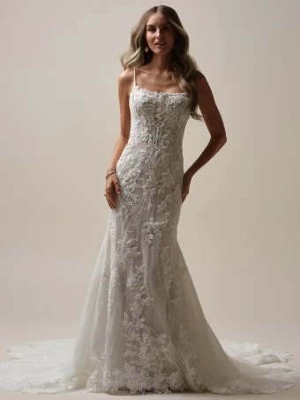 Maggie Sottero LINA (25SS297A01 - Unlined bodice, Chantilly lace and glitter tulle) #0 default Ivory/Soft Pearl thumbnail