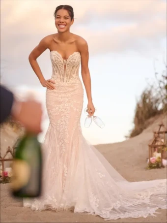 Maggie Sottero BENJIE ROYALE (25MB841A02 - Unlined Bodice, Glitter Tulle 3) #2 All Ivory (gown with Ivory Illusion) thumbnail
