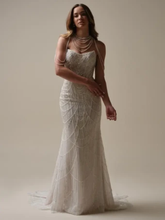 Maggie Sottero CONSTANCE (25SS348A01) #3 Ivory/Silver Accent over Soft Nude (gown with Natural Illusion) thumbnail
