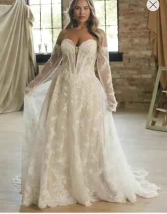 Maggie Sottero LUCCA (26MB463A01 - Unlined bodice, Glitter tulle) #0 default Ivory over Blush (gown with Light Nude Illusion) thumbnail