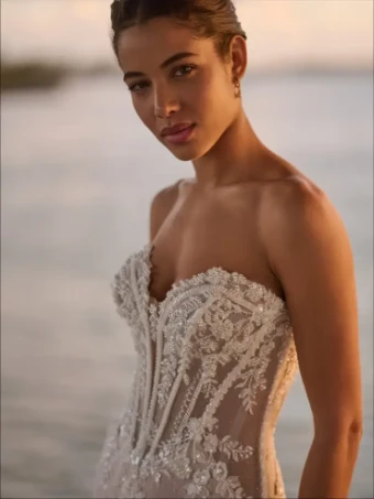 Maggie Sottero BENJIE ROYALE (25MB841A01 - Unlined Bodice, Chantilly Lace) #4 default All Ivory (gown with Ivory Illusion) thumbnail