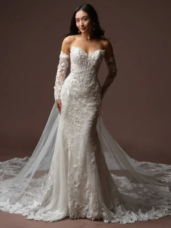 Maggie Sottero ESTELLE (F6MK141A01 - Unlined bodice, Chantilly lace) #2 All Ivory (gown with Ivory Illusion) thumbnail