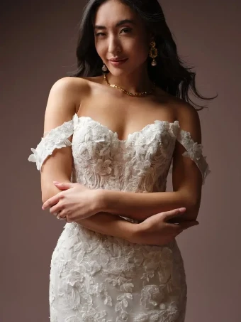 Maggie Sottero ESTELLE (F6MK141A01 - Unlined bodice, Chantilly lace) #4 default All Ivory (gown with Ivory Illusion) thumbnail