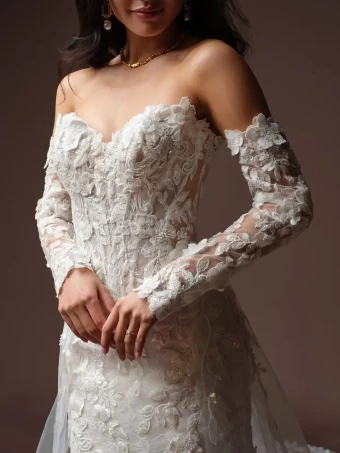 Maggie Sottero ESTELLE (F6MK141A01 - Unlined bodice, Chantilly lace) #3 All Ivory (gown with Ivory Illusion) thumbnail