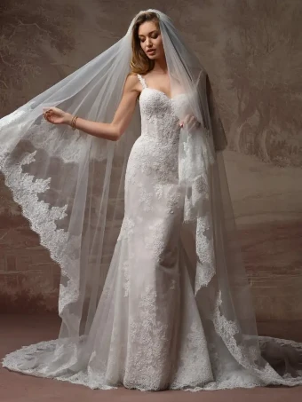 Maggie Sottero ESMERALDA LANE (F6RK051A01 - Unlined bodice, Attached straps, Sequin tulle) #2 All Ivory (gown with Ivory Illusion) thumbnail