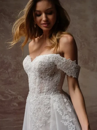Maggie Sottero ESMERALDA LANE (F6RK051A01 - Unlined bodice, Attached straps, Sequin tulle) #1 All Ivory (gown with Ivory Illusion) thumbnail