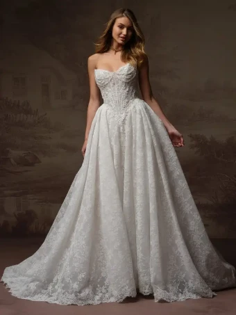 Maggie Sottero RYLAND (F6MK055A01 - Unlined bodice, Sparkle tulle) #0 default All Ivory (gown with Ivory Illusion) thumbnail