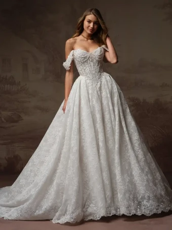 Maggie Sottero RYLAND (F6MK055A01 - Unlined bodice, Sparkle tulle) #2 All Ivory (gown with Ivory Illusion) thumbnail