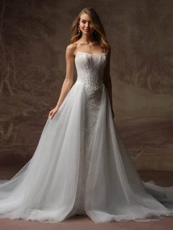 Maggie Sottero SAMIRA (F6RS203A01 - Unlined bodice, Glitter tulle) #1 All Ivory (gown with Ivory Illusion) thumbnail