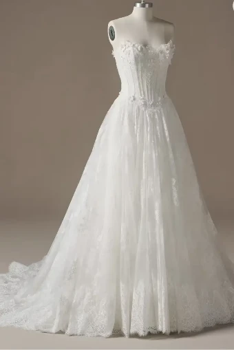 Maggie Sottero KITARO (26MB385A01 - Unlined bodice, Attached sleeves) #1 default All Ivory (gown with Ivory Illusion) thumbnail
