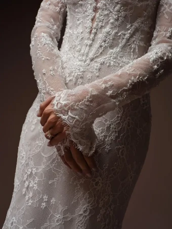 Maggie Sottero BELLEVUE ROYALE (F6MB067A01 - Unlined bodice) #1 Ivory over Blush (gown with Ivory Illusion) thumbnail