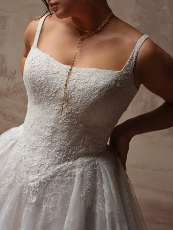 Maggie Sottero IVANDRA (F6SK139A01 - Unlined bodice, Sparkle tulle) #1 Ivory over Soft Blush (gown with Ivory illusion) thumbnail