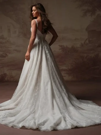 Maggie Sottero IVANDRA (F6SK139A01 - Unlined bodice, Sparkle tulle) #4 default Ivory over Soft Blush (gown with Ivory illusion) thumbnail