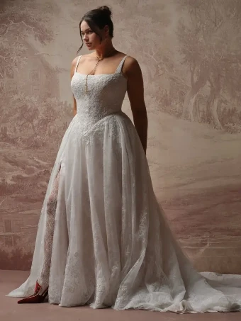 Maggie Sottero IVANDRA (F6SK139A01 - Unlined bodice, Sparkle tulle) #0 default Ivory over Soft Blush (gown with Ivory illusion) thumbnail