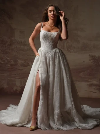 Maggie Sottero IVANDRA (F6SK139A01 - Unlined bodice, Sparkle tulle) #2 Ivory over Soft Blush (gown with Ivory illusion) thumbnail